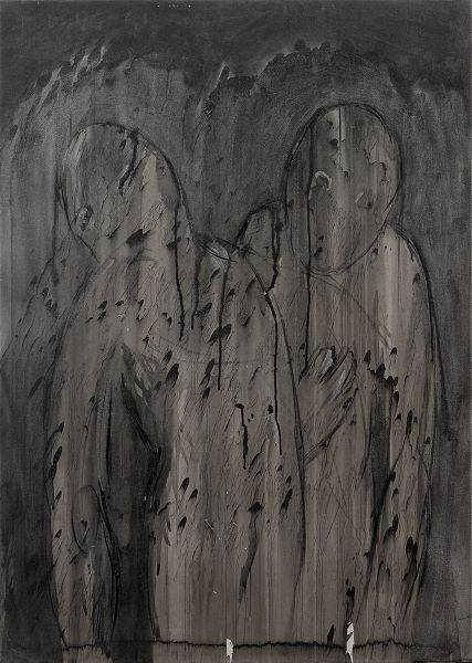 Black Tears, 2003, Acrylic Ink on paper, 100x71cm